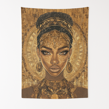 MELANIN QUEEN GLOW WALL TAPESTRY