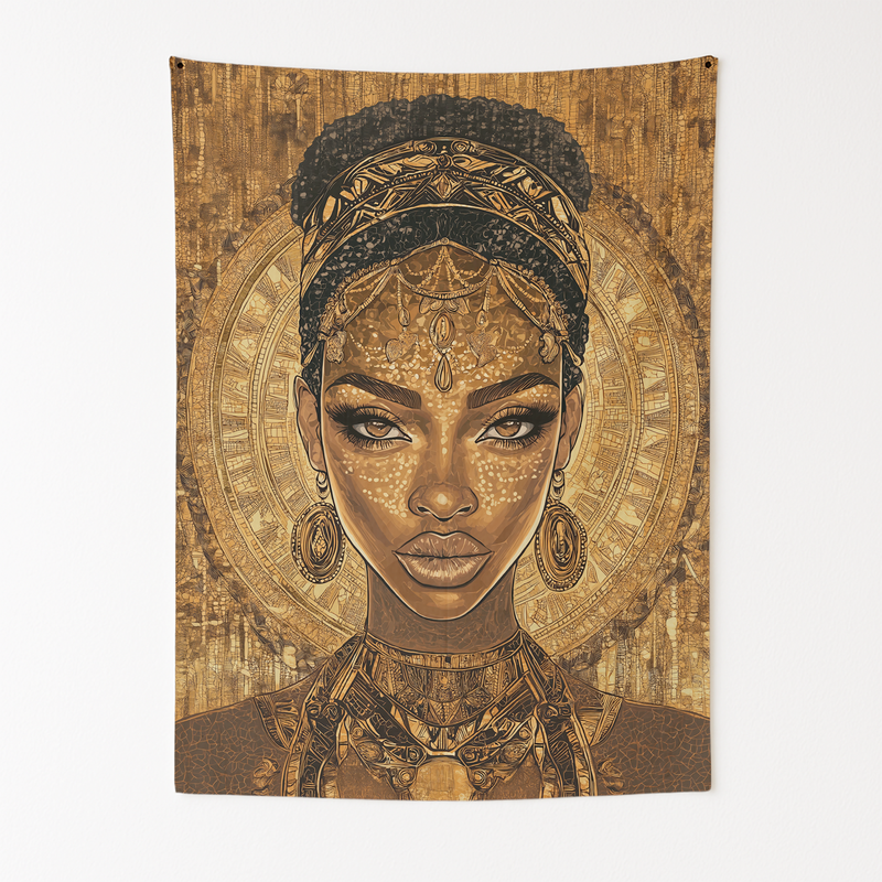 MELANIN QUEEN GLOW WALL TAPESTRY