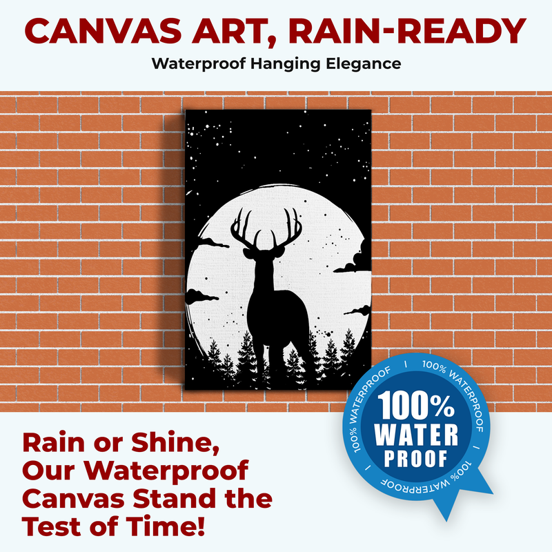 FULL MOON DEER CANVAS DECOR