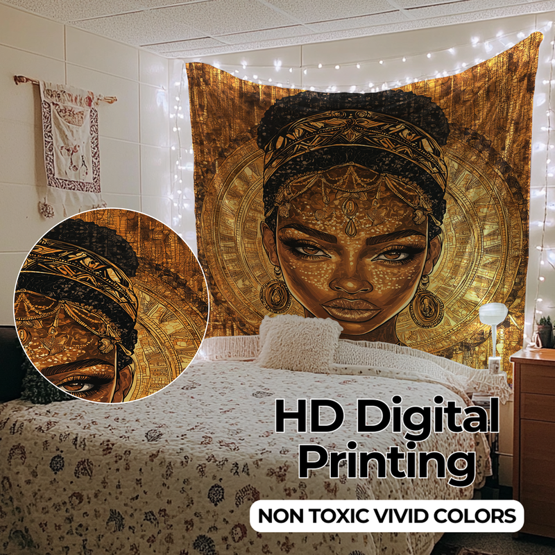 MELANIN QUEEN GLOW WALL TAPESTRY