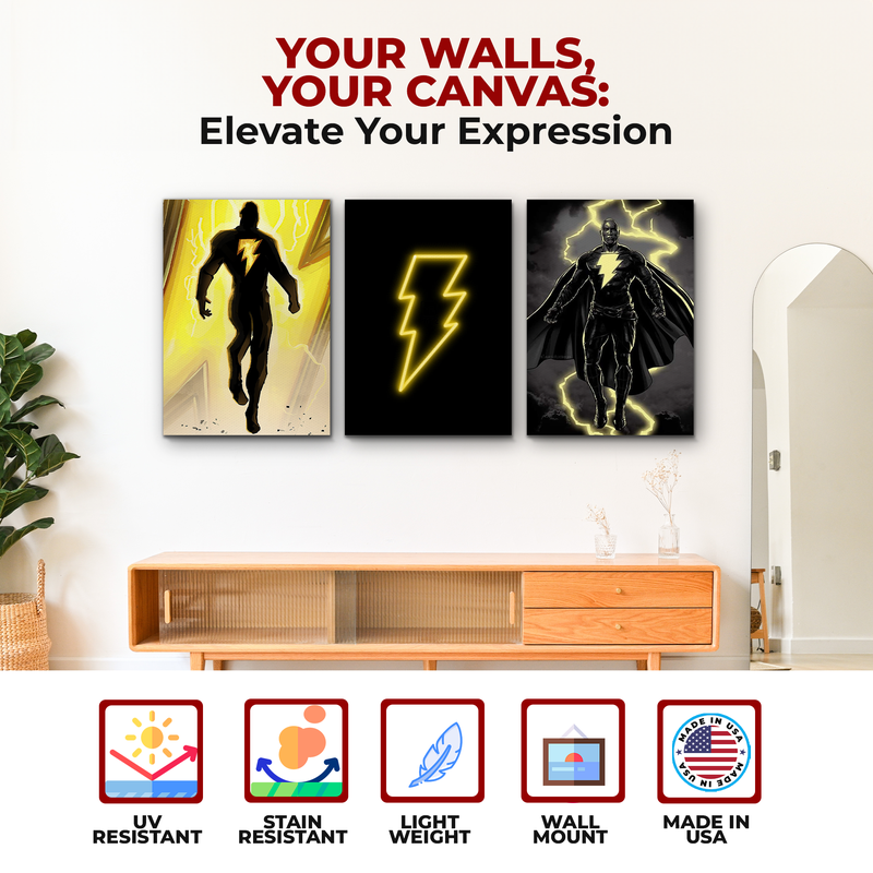 BLACK ADAMS WALL CANVAS