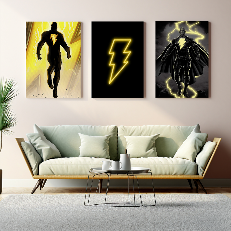 BLACK ADAMS WALL CANVAS