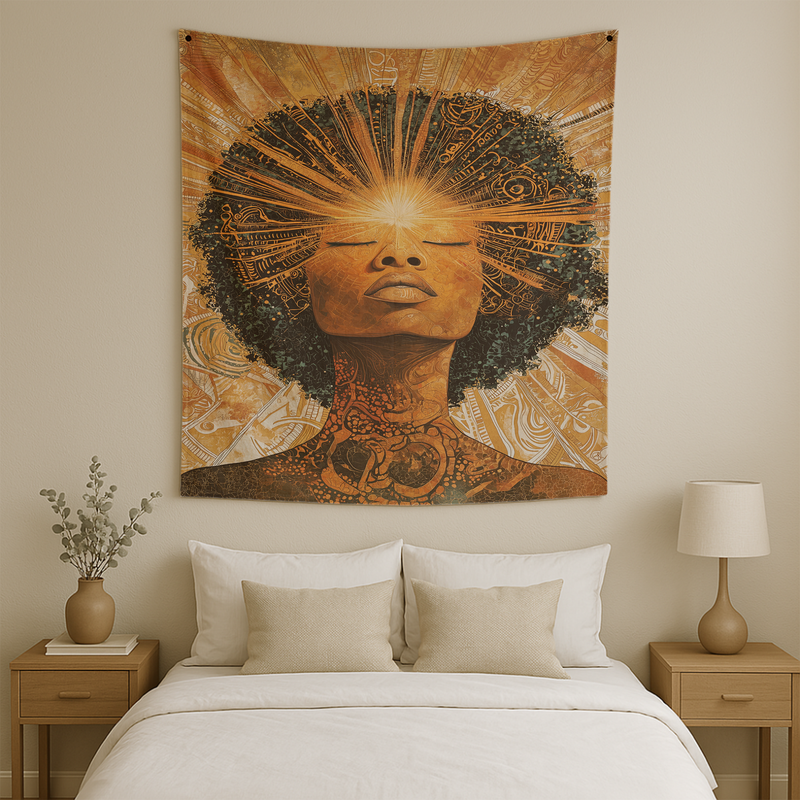 AFRO GODDESS AWAKENING WALL TAPESTRY