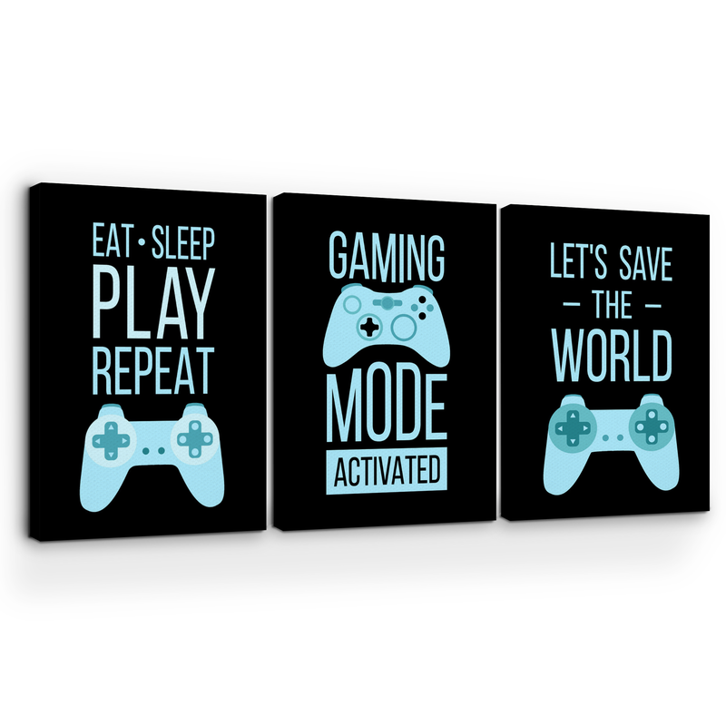 EAT SLEEP PLAY REPEAT CANVAS DECOR