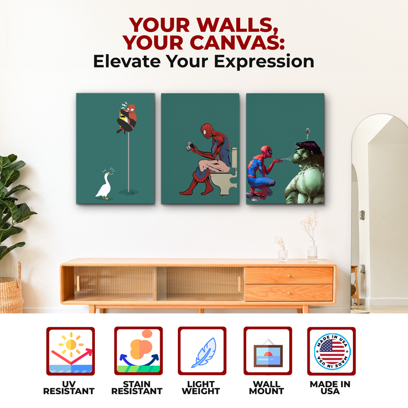 FUNNY SPIDERMAN CANVAS DECOR