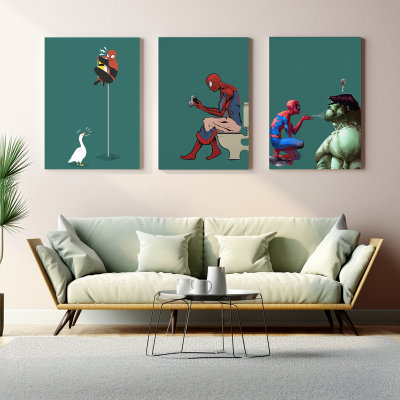 FUNNY SPIDERMAN CANVAS DECOR