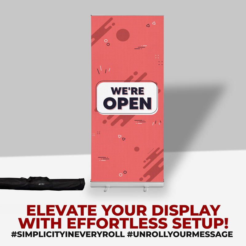 WE'RE OPEN BANNER RETRACTABLE