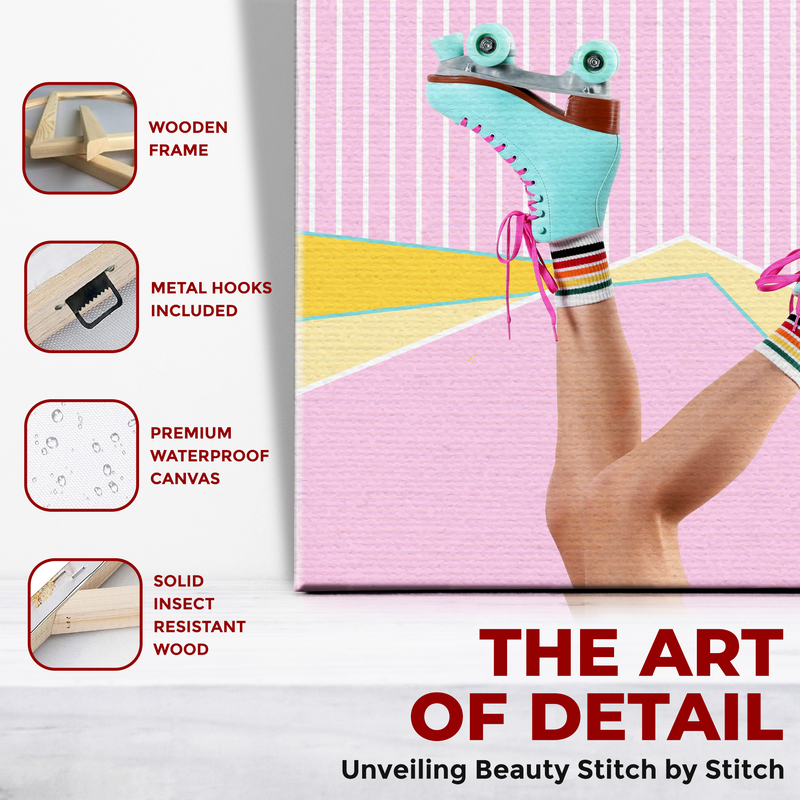 RETRO ROLLER SKATING DECOR CANVAS