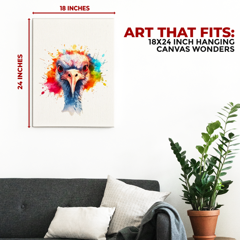 OSTRICH SPLASH ART DECOR CANVAS