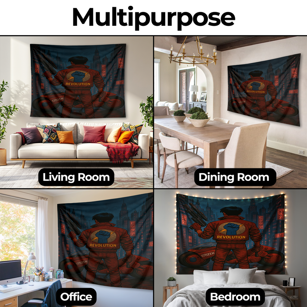 AKIRA'S CYBERPUNK REVOLUTION WALL TAPESTRY