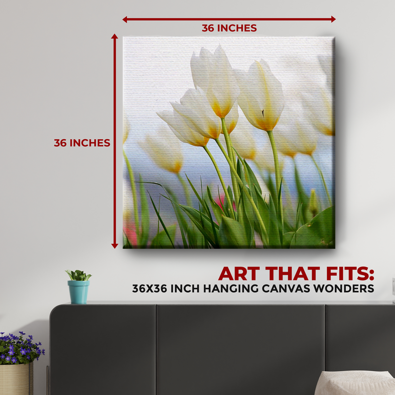 WHITE GRAY FLOWER CANVAS