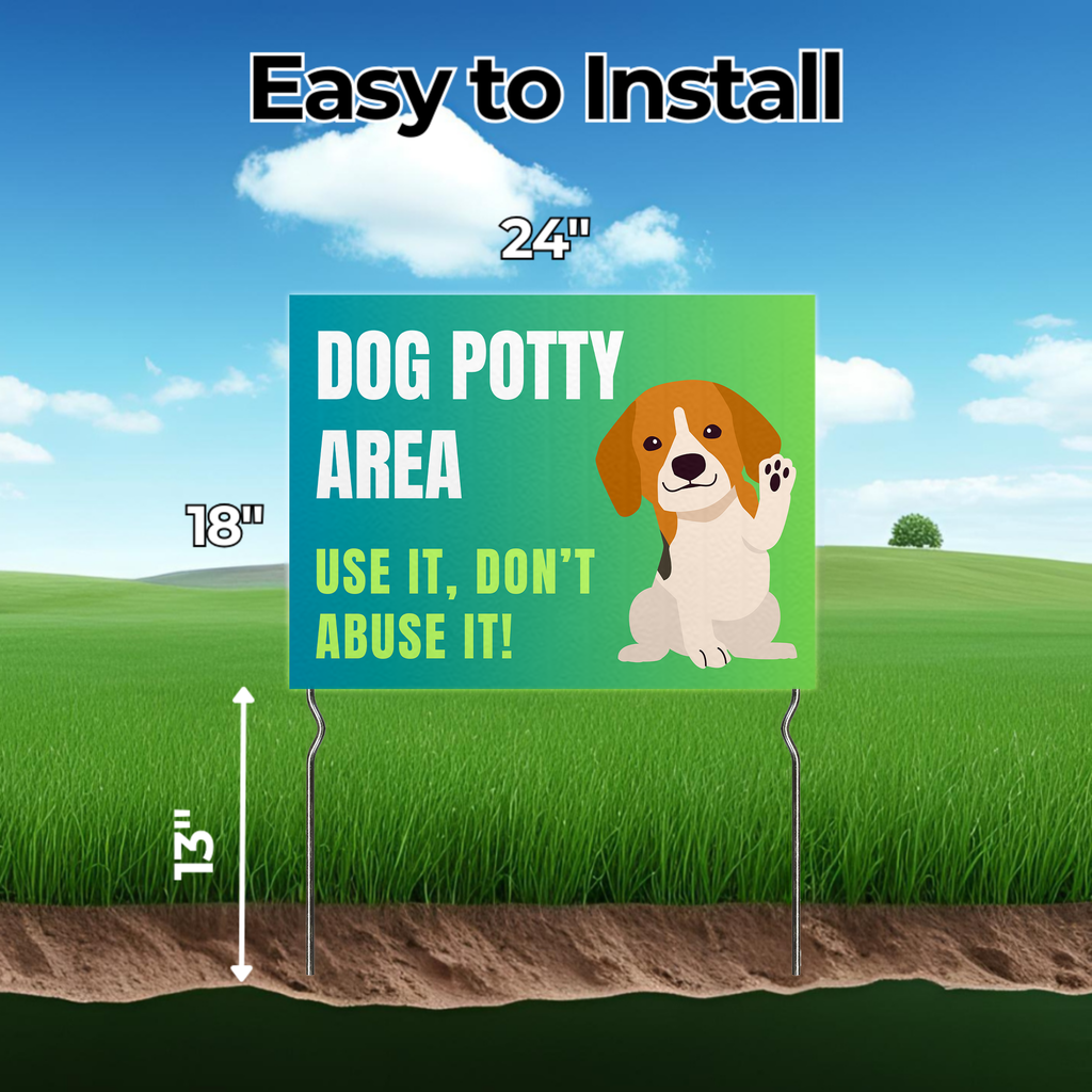DOG POTTY AREA YARD SIGN