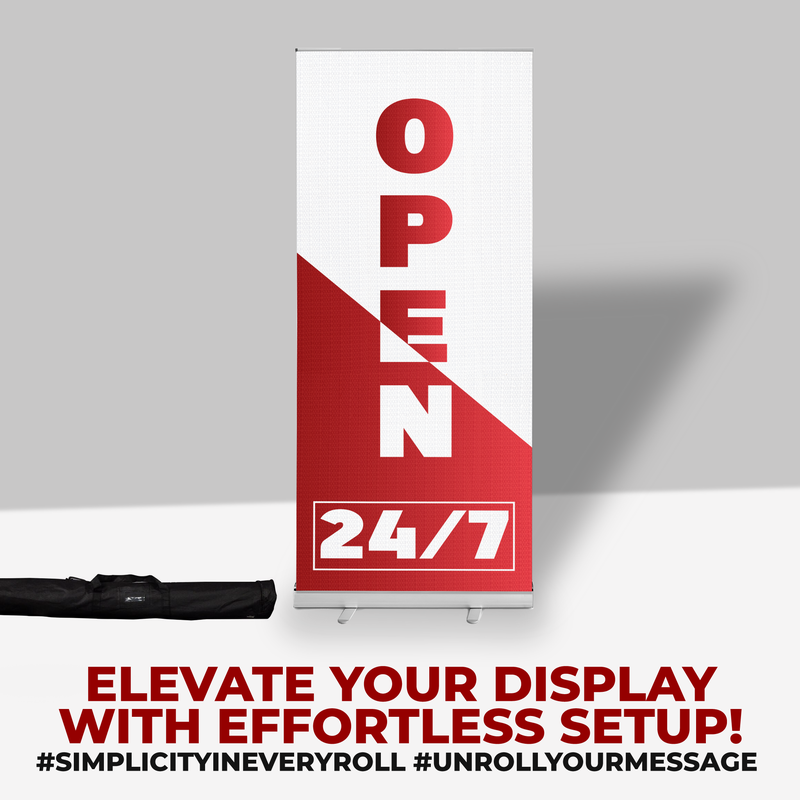 OPEN 24/7 BANNER RETRACTABLE