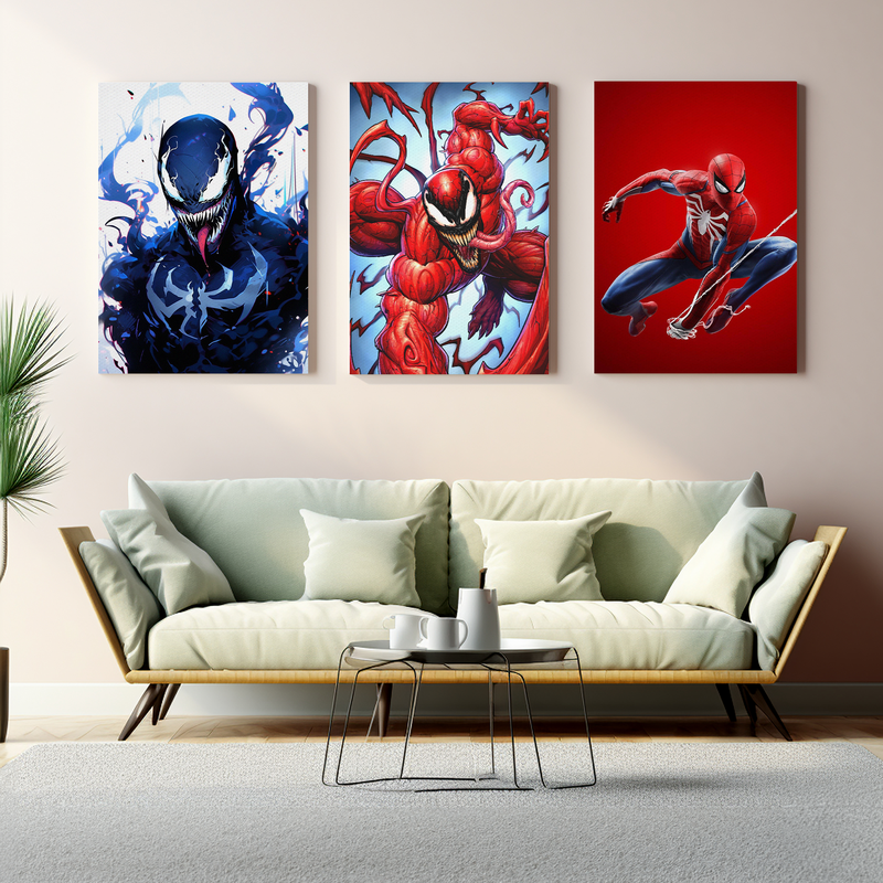 CARNAGE, VENOM & SPIDERMAN CANVAS DECOR