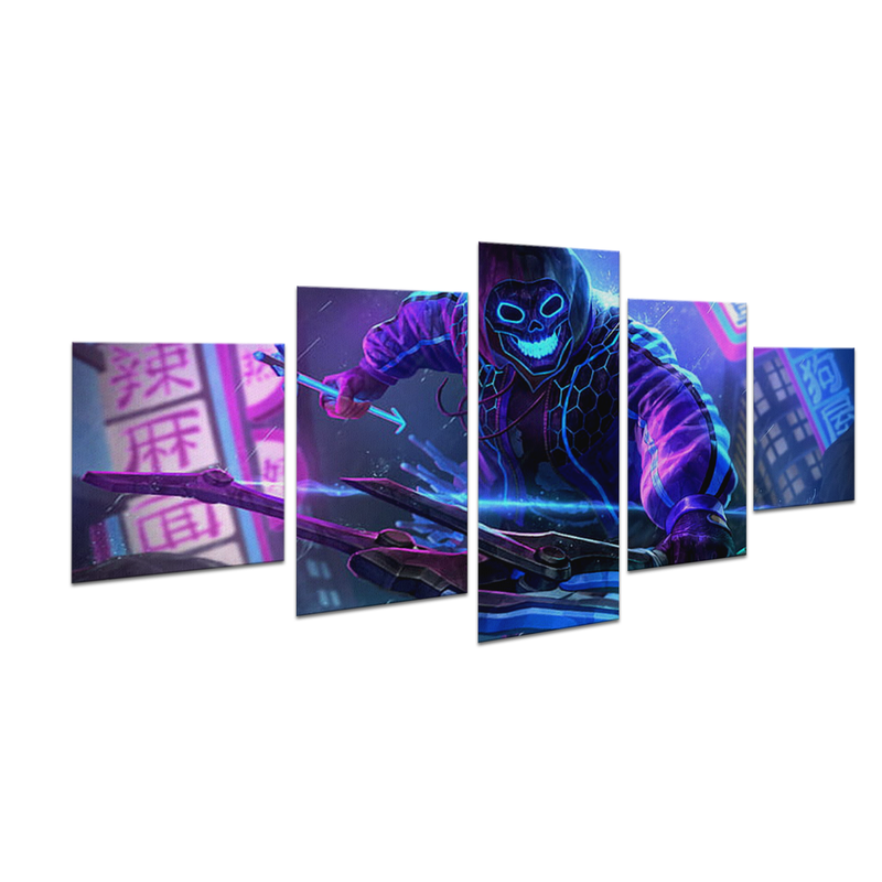 NEON SKULL ARCHER WALL CANVAS