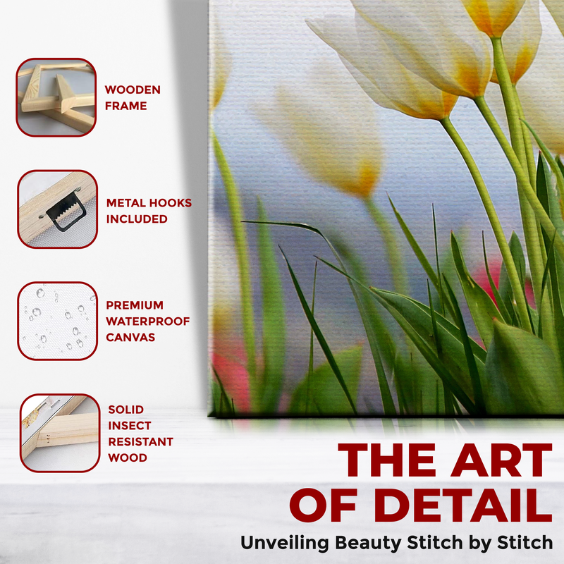 WHITE GRAY FLOWER CANVAS