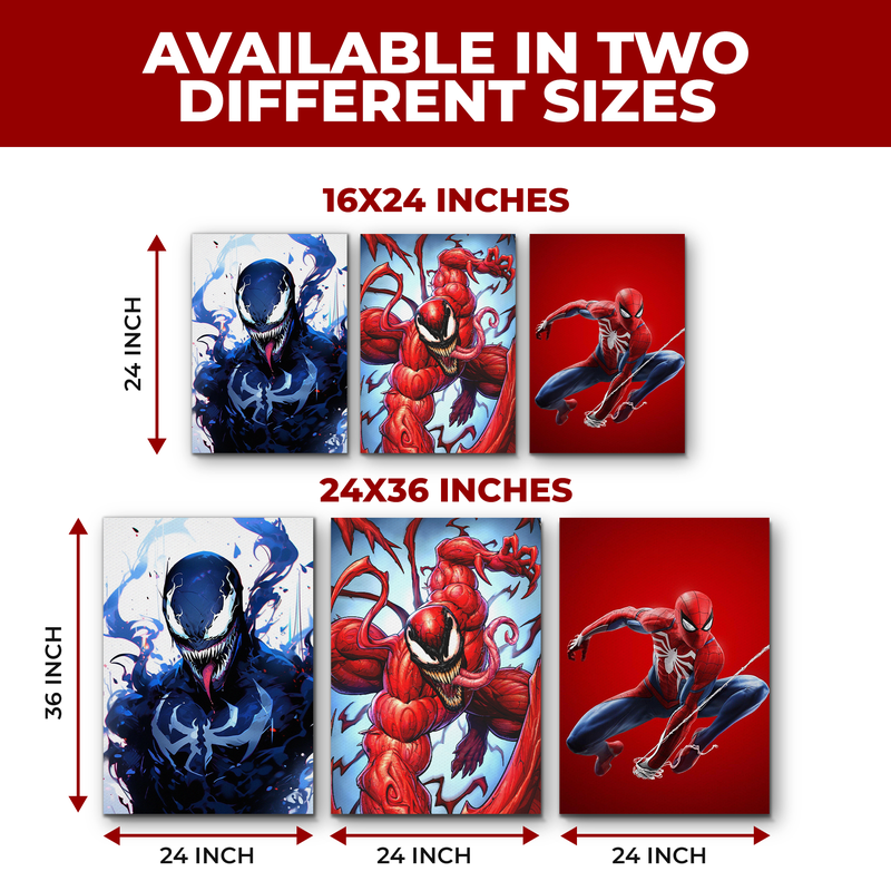 CARNAGE, VENOM & SPIDERMAN CANVAS DECOR