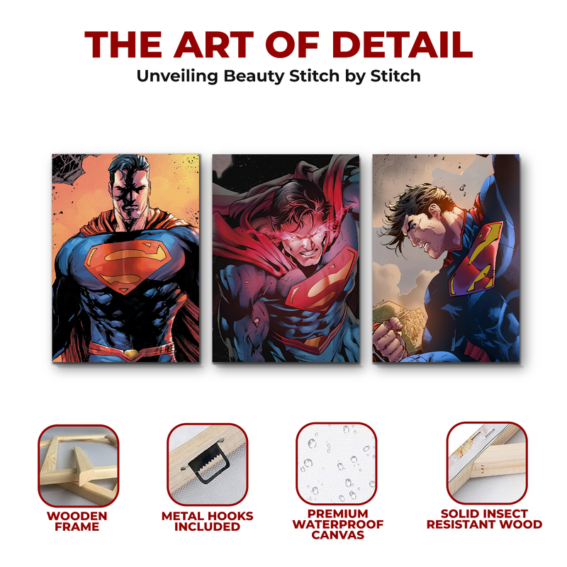 SUPERMAN COMIC STYLE WALL CANVAS