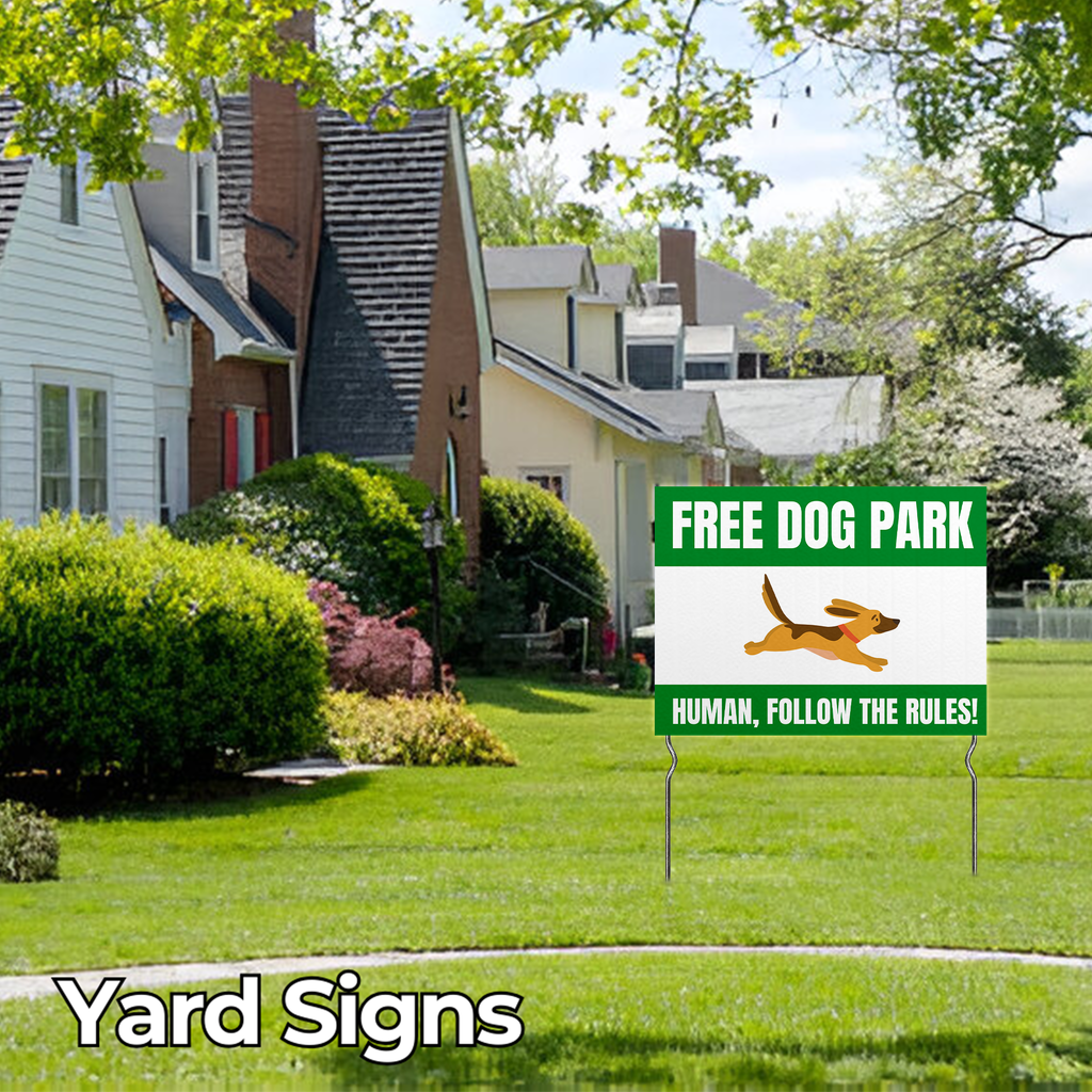 FREE DOG PARK YARD SIGN