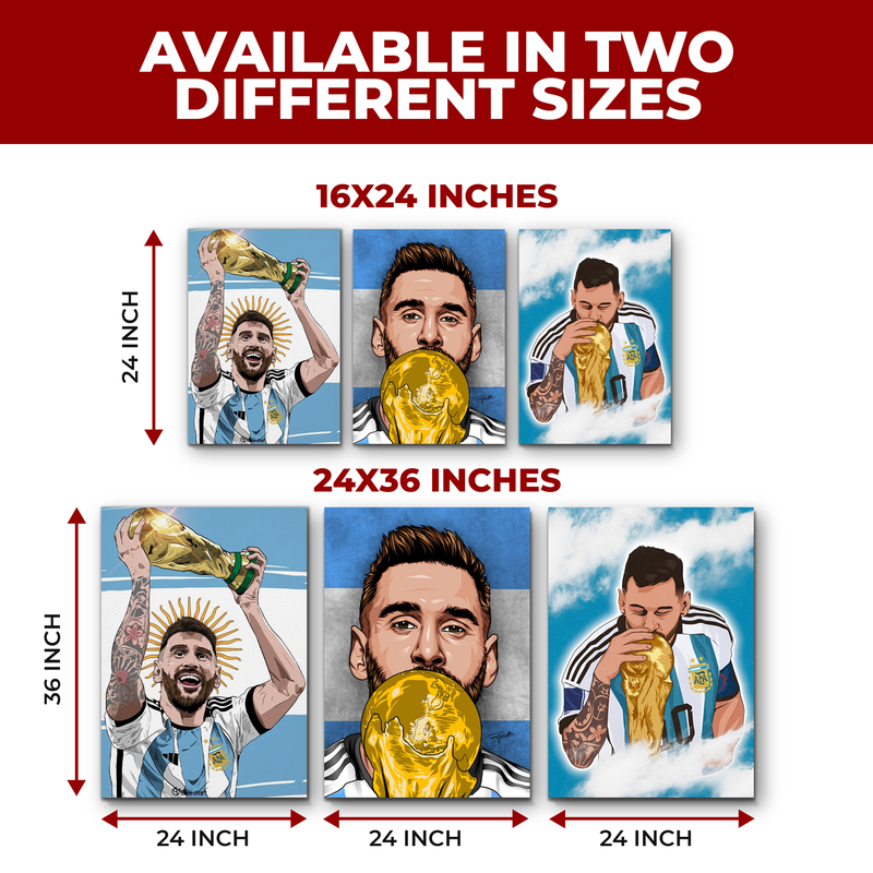 MESSI ARGENTINA WORLD CUP WALL CANVAS