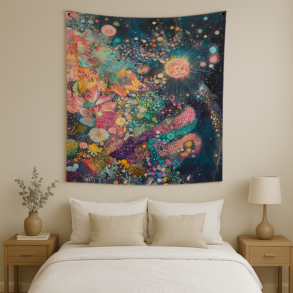 COSMIC BLOOM WALL TAPESTRY