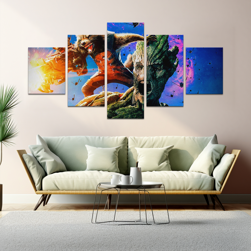 GROOT & ROCKET WALL CANVAS
